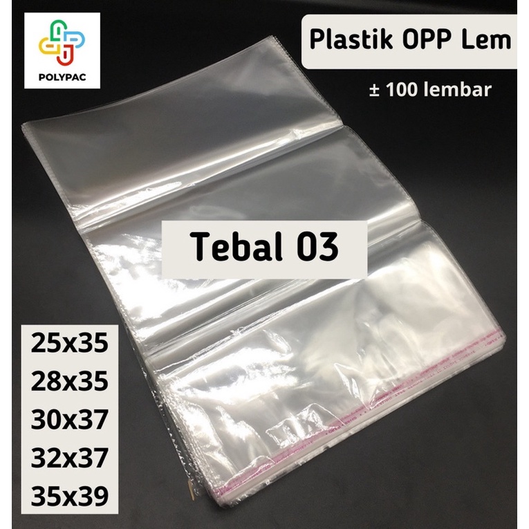 

Plastik OPP Seal / OPP Lem - Plastik Baju isi 100 Tebal 03