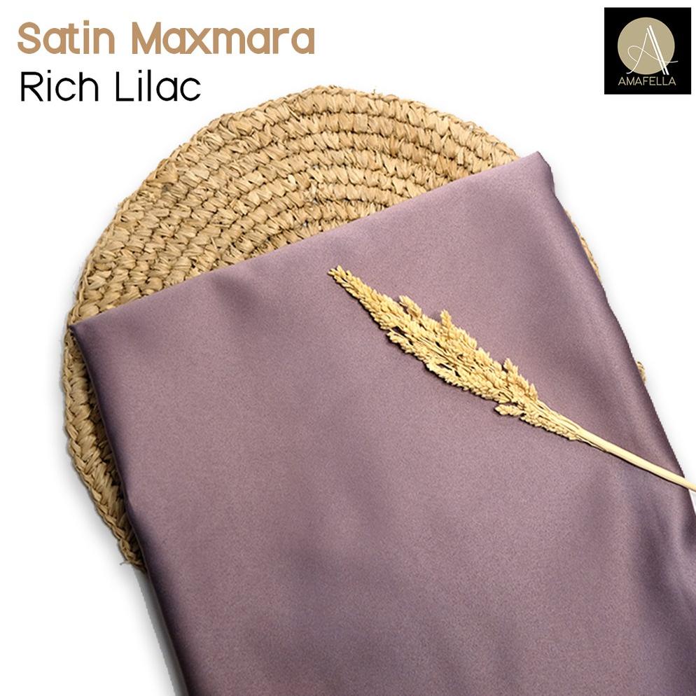 1/2 meter Kain Satin Maxmara / Sateen Velvet Premium Warna Ungu Rich Lilac
