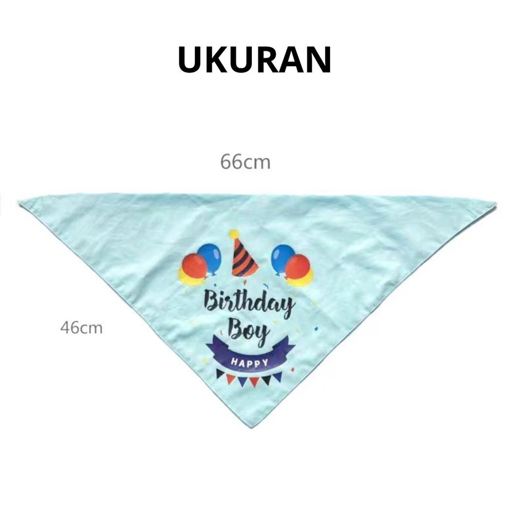 Bib / Slabber dan Dekorasi Pesta Ulang Tahun Ultah Untuk Anjing dan Kucing / Bib and Decoration for Birthday Party Pet Dog and Cat