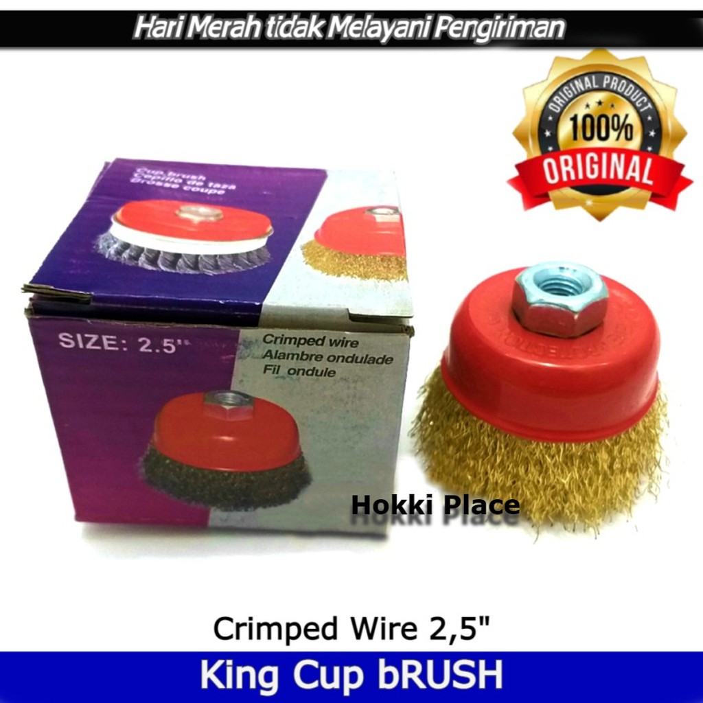 CUP BRUSH 2,5" INCH BAJA KUNING SIKAT KAWAT MANGKOK HIGH QUALITY