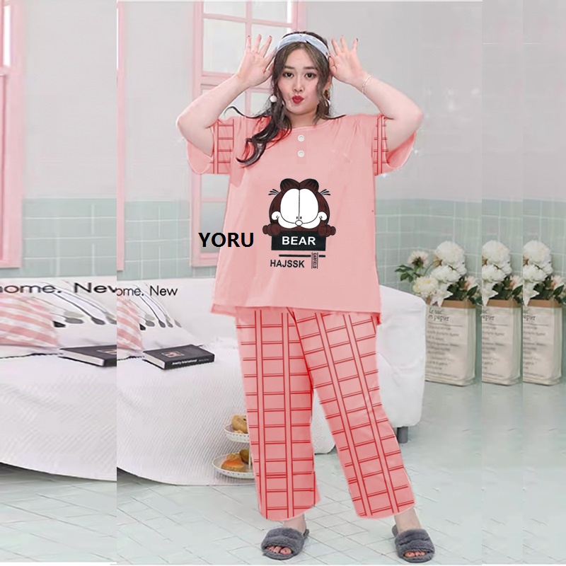 Pamelo Baju Tidur Baby doll Jumbo CP Piyama Bigsize Babydoll XXL Celana Panjang Busui Bumil CP Oversize CP Jumbo Baju Tidur Jumbo