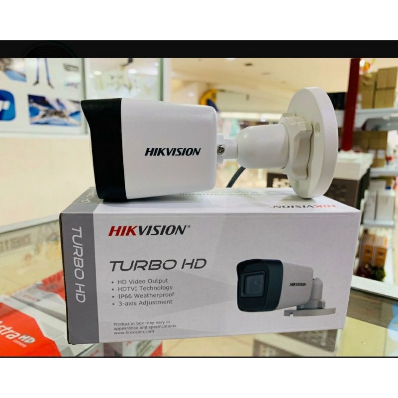 paket cctv hikvision 4 channel 4 kamera 2mp audio series komplit( 2indoor 2outdoor)