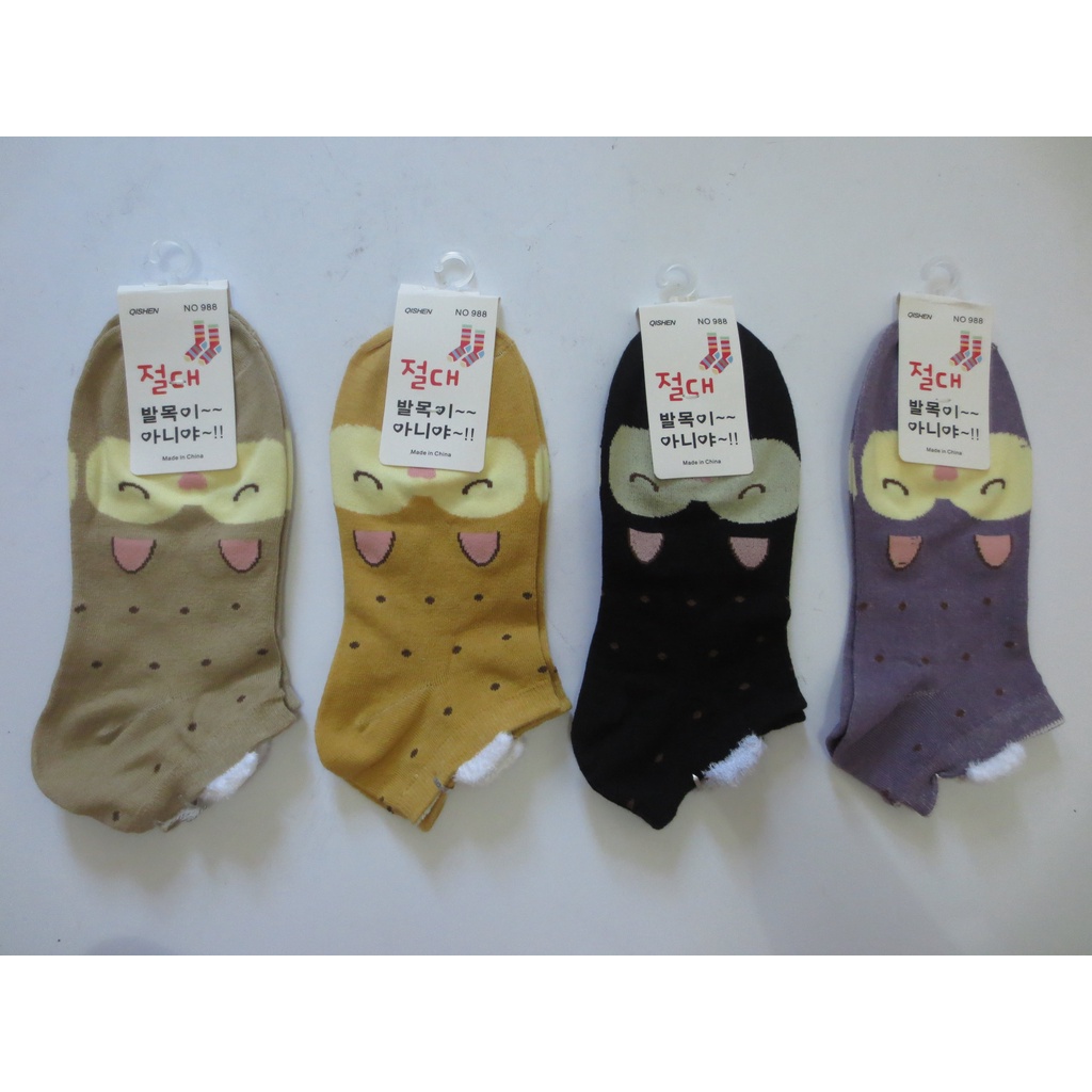 Import Kaos Kaki Wanita Cewek Remaja Dewasa Mata Kaki 3D Kuping Lucu Motif