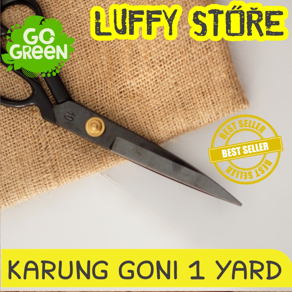  KARUNG  GONI  BARU 1 YARD KAIN RAMI GO  GREEN  UNTUK TAPLAK 