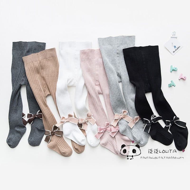 Promo !! Stocking anak perempuan / stocking pompom pita kiyowo import ukuran 1-5tahun