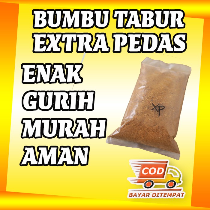 

Bumbu Tabur Extra Pedas / Bumbu Tabur / Bumbu / Cabai / Cabe / Bubuk Cabai / Bubuk Cabe / Snack