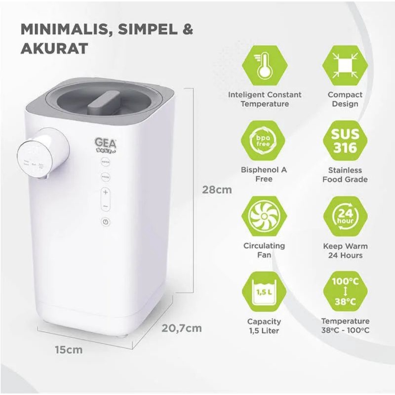 GEA Baby Smart Digital Water Boiler &amp; Dispenser