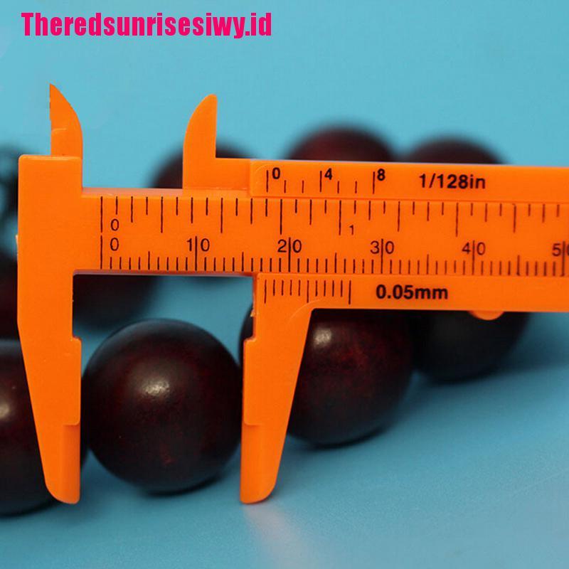 【Theredsunrisesiwy.id】New 1Pc Mini Plastic Ruler Sliding 80mm Vernier Caliper Gauge Measure Tools