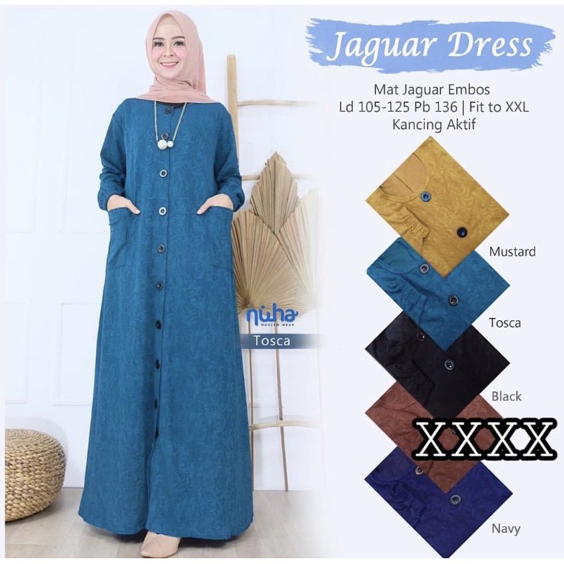 Feril Maxy - Jaguar Dress / Gamis Kaos Brukat Jumbo Busui LD110 XXXXL Arabian Brukat / R.13 - 151-5043