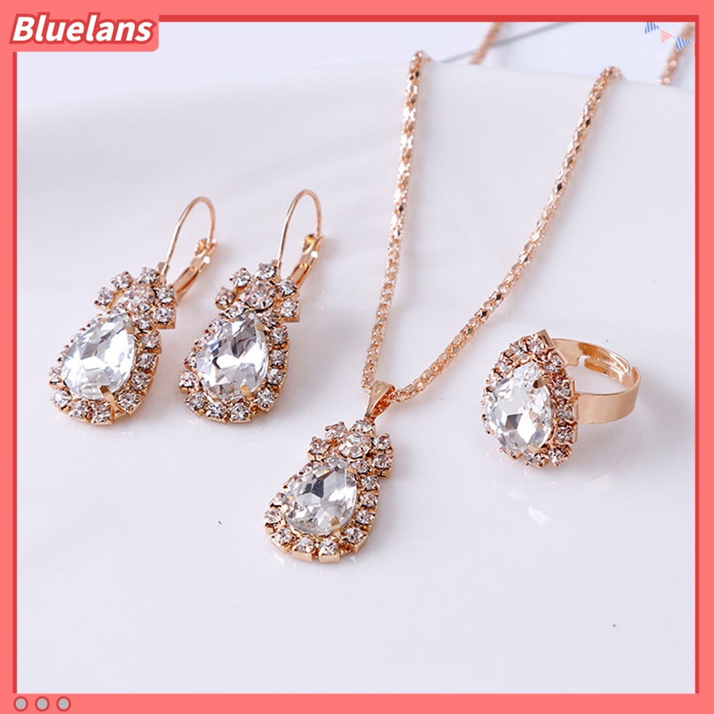 3pcs / Set Kalung Liontin Bentuk Tetesan Air Tahan Aus Untuk Aksesoris Pernikahan