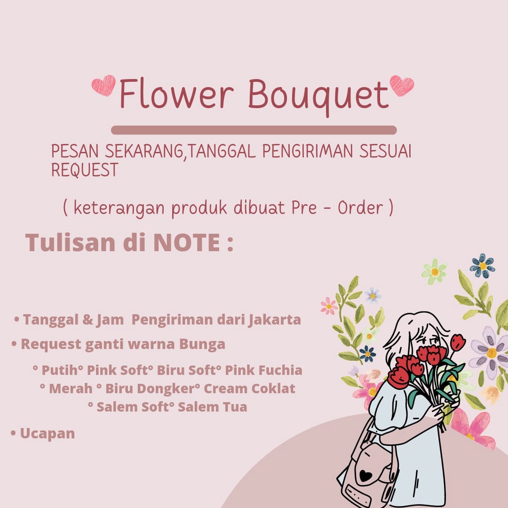 Flower bouquet - buket bunga artificial hadiah valentine kado wisuda sidang birthday