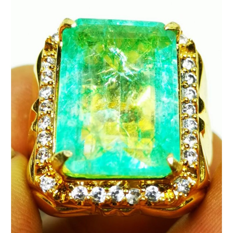 Batu natural green zamrud colombia asli beserta memo