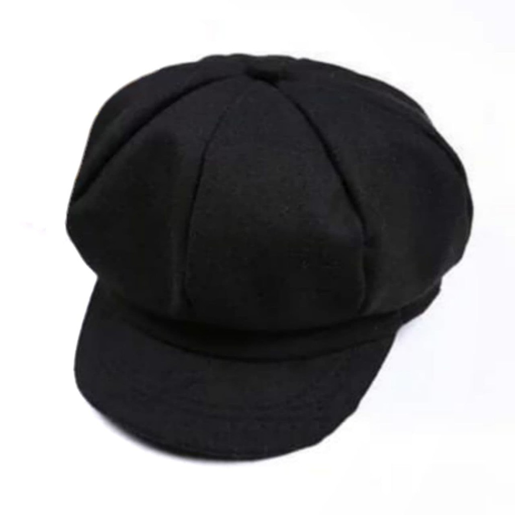 Maxkenzo Topi Newsboy 1 - 3 Tahun Topi Anak BerKualitas-Hitam