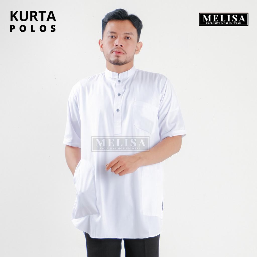 Baju Koko Kurta Lengan Pendek Baju Koko Fashion Muslim Pria Dewasa Terbaru Koko Pria Muslim Bahan Katun Tesla Premium Baju Koko Pakaian Muslim Pria Dewasa Remaja Lengan Pendek Premium Terbaru Baju Koko kurta Laki-laki Muslimin-Warna Putih Polos Keren