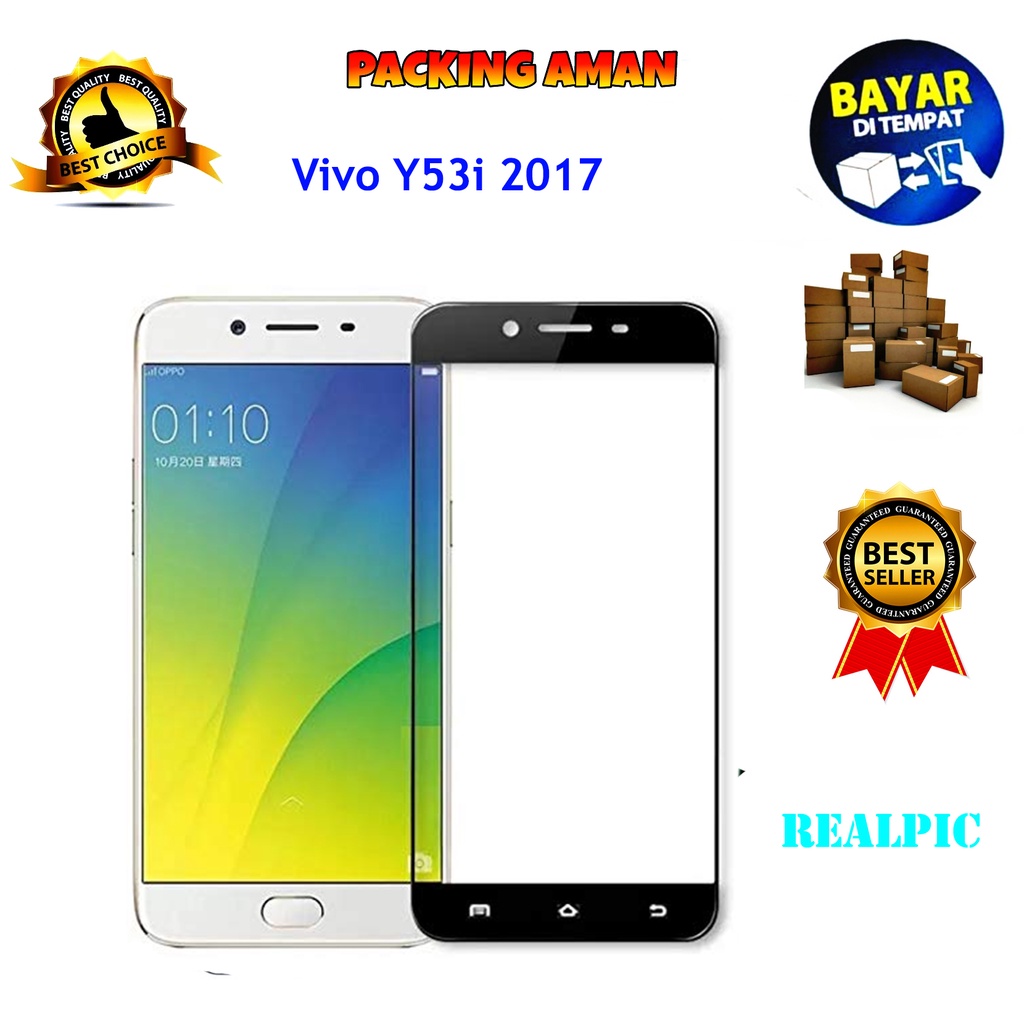 Tempered Glass Vivo Y53i Full Cover / Full Screen Protector Anti Gores