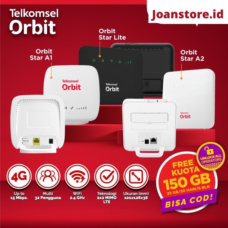 Modem Wifi Telkomsel Orbit Star 2/Telkomsel Orbit Star Lite/ Telkomsel Orbit Star A1 Unlock All oper