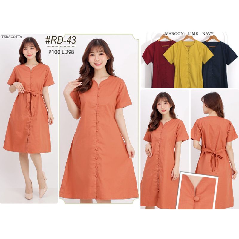 Dress Fashion BV RD-43/ Dress Midi Polos Wanita