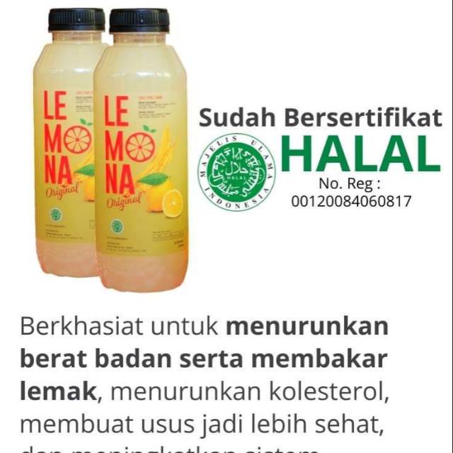 

Lemona 500ml 100% Lemon Murni