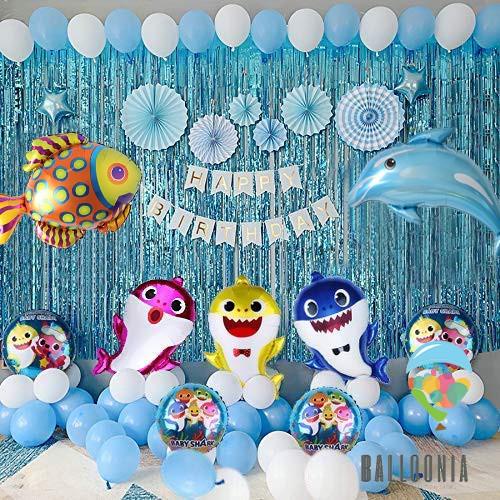 SET Foil Balloon Premium Baby Shark / Dekorasi Balon Ulang Tahun