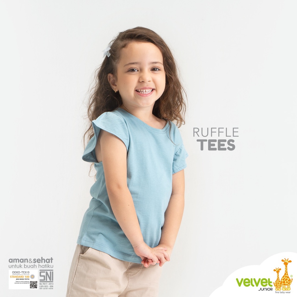 Velvet Junior Kaos Anak Perempuan - Ruffle Tees (1pcs)