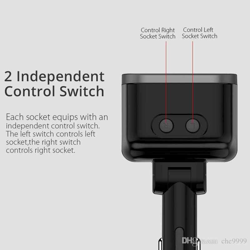 C47 - Car Charger 3 Port with 2 Socket Adapter - 80W Max - Charger Mobil 3 USB &amp; 2 Lightning Jack