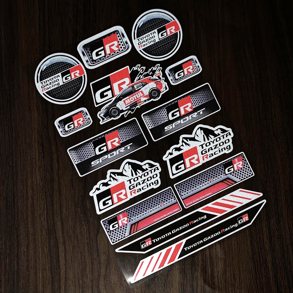 Stiker Motif Toyota GR GAZOO Racing Untuk Dekorasi Helm Motor Yaris Supra 86 RAV4 Vitz Camry