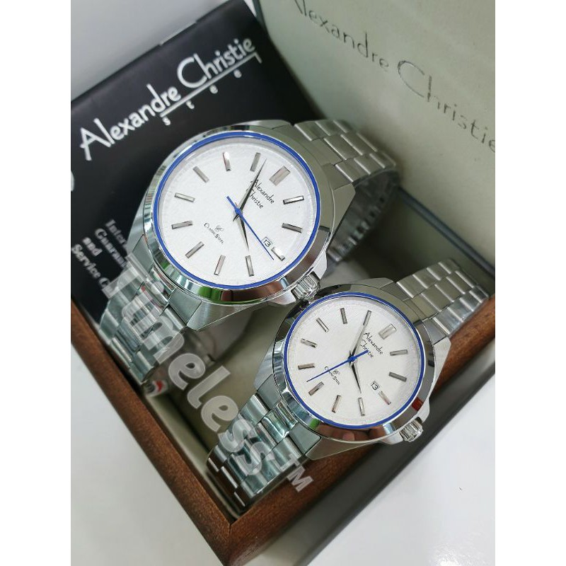 Jam tangan couple alexandre christie ac 8644 MD Silver