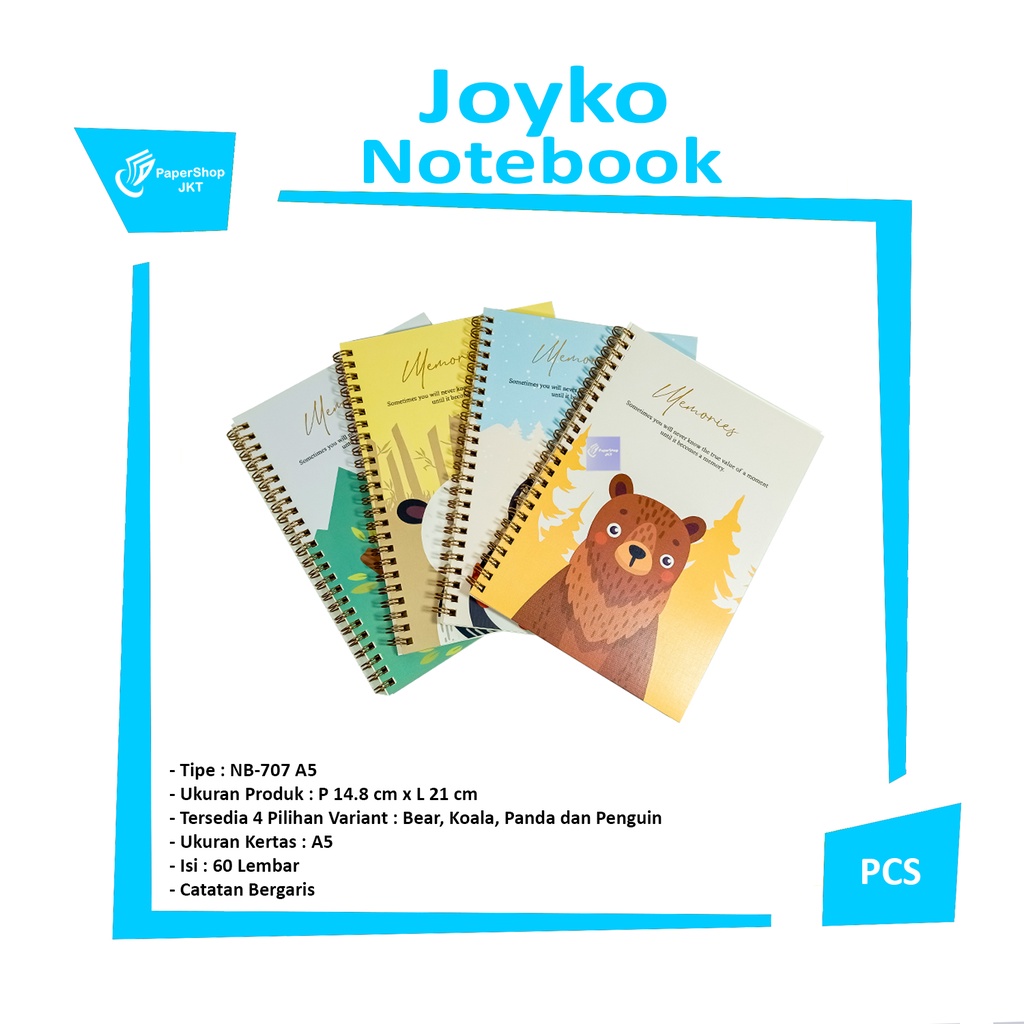 

JOYKO - Note Book NB-707 Buku Catatan Motif Character Lucu - Pcs