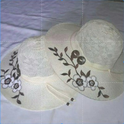 Topi pantai rajut bunga termurah bahan anyaman