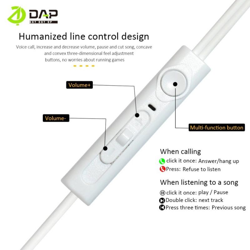 Headset DAP DH-F13 STEREO Handsfree DAP DH-F13 Earphone DAP DH-F13 STEREO BASS Line Control ORIGINAL