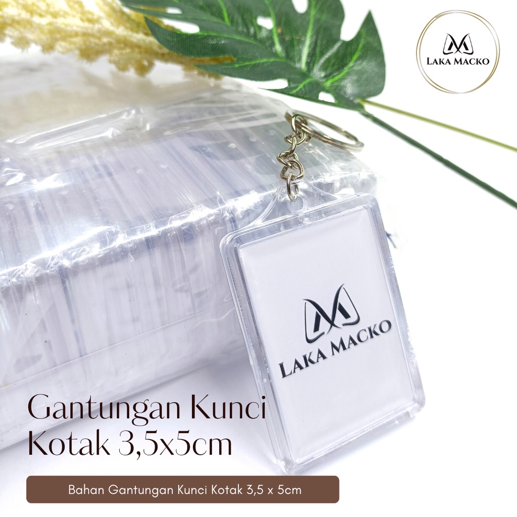 Jual Gantungan Kunci Akrilik Kotak Sisi Bahan Gantungan Kunci