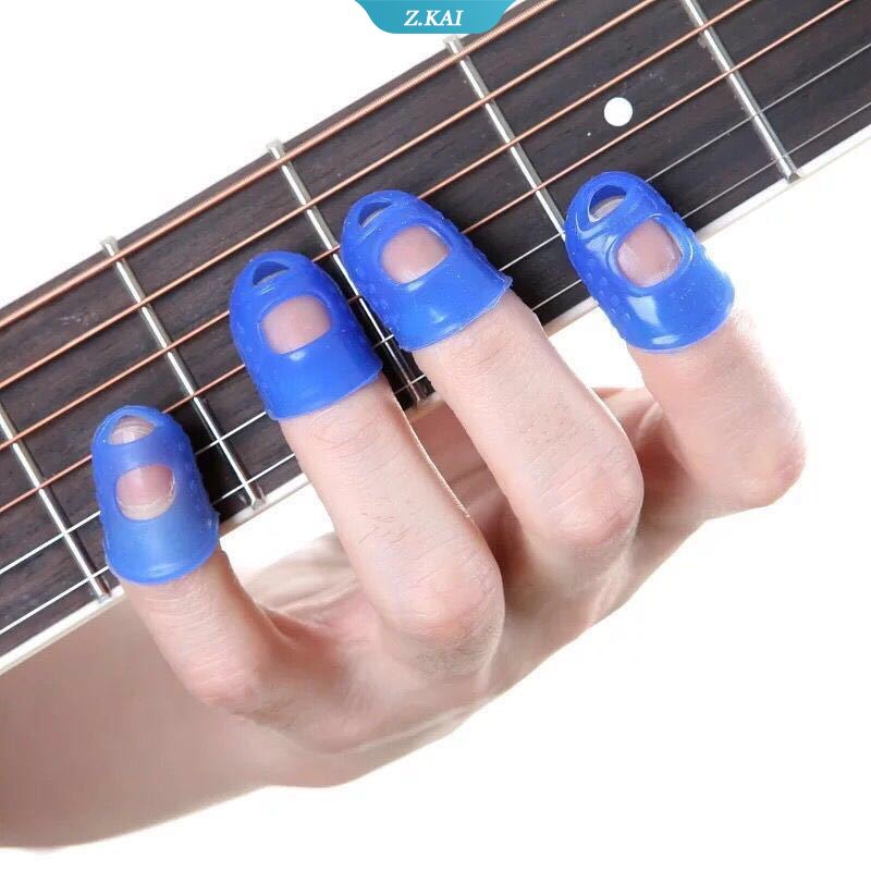 5 / 10pcs / Set Cover Pelindung Ujung Jari Bahan Silikon Warna-Warni Untuk Gitar Ukulele