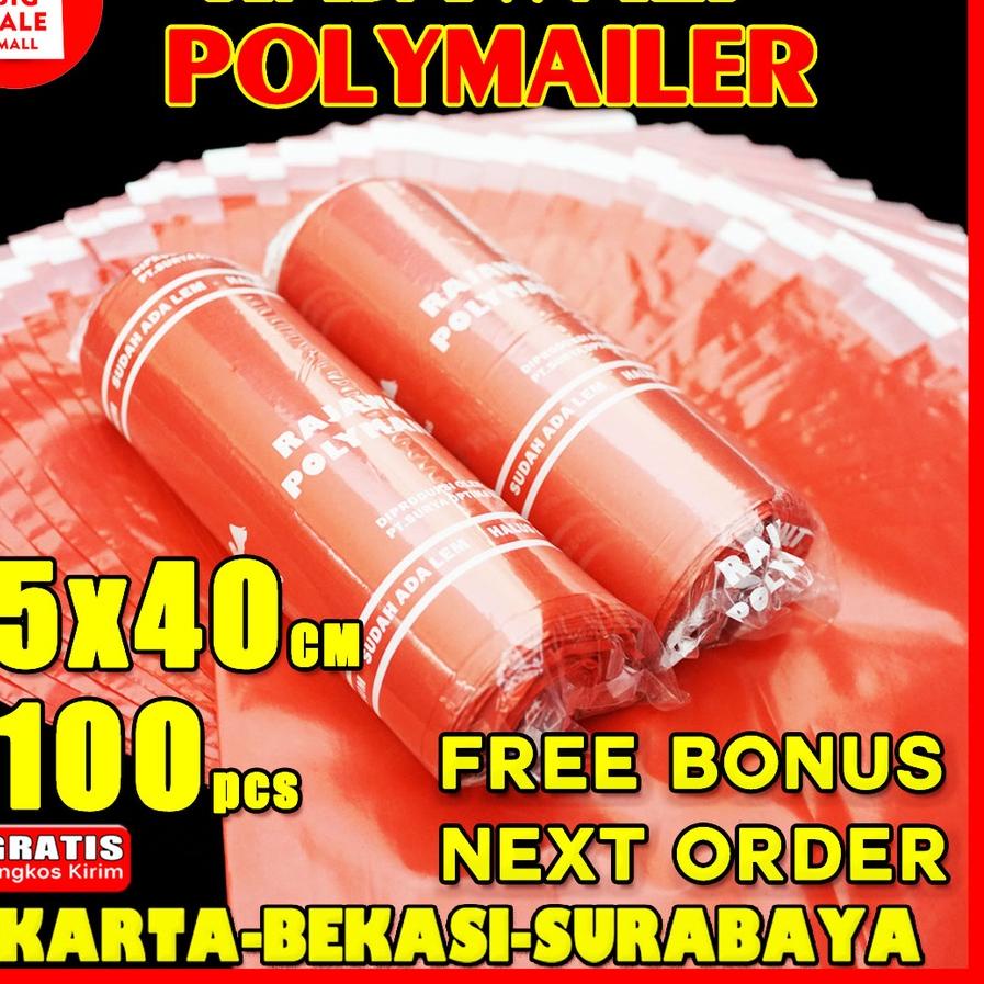 ◊ Plastik Packing Polymailer Warna Merah & Pink isi 100pcs Kantong Plastik Lem Plastik Packing Onlin