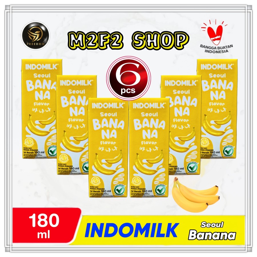 

Susu Indomilk Seoul Banana | Pisang Kotak UHT - 180 ml (Kemasan 6 Pcs)