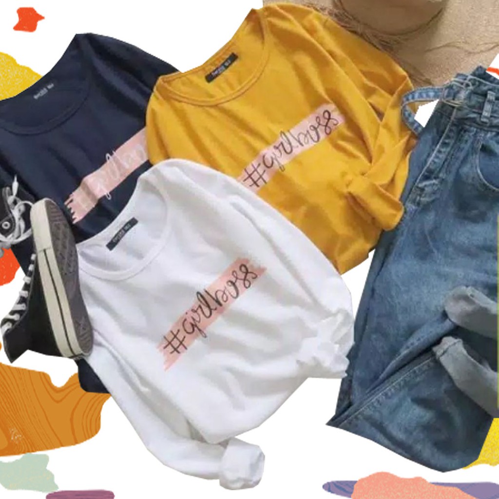 KAOS LENGAN PANJANG / ATASAN / KAOS GIRL BOSS - HK