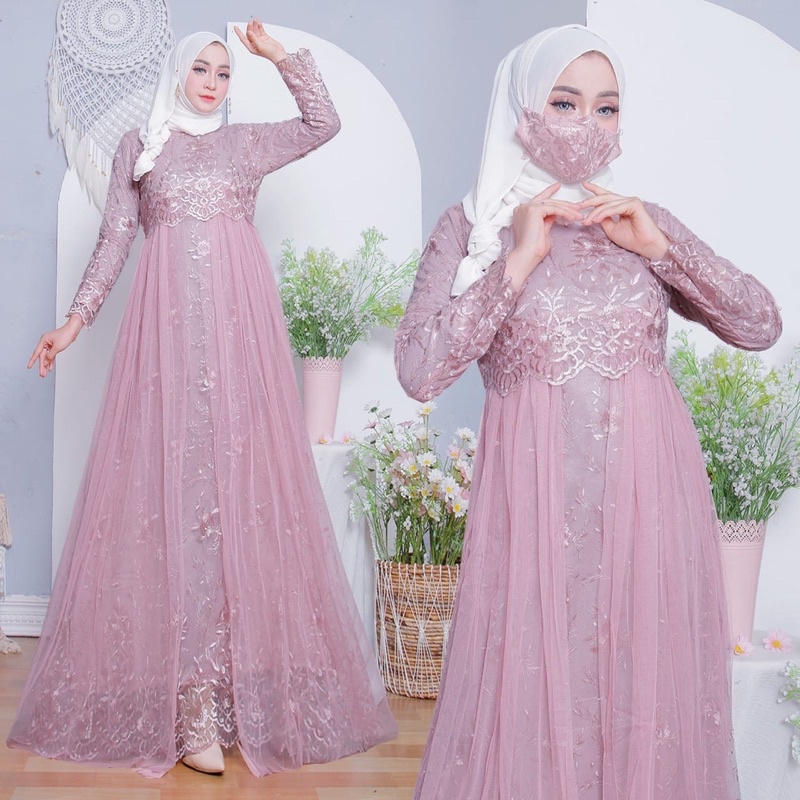 Best seller Gamis aulia tutu/gamis wanita/dres pesta/gamis kondangan/gamis modern/bayar ditempat