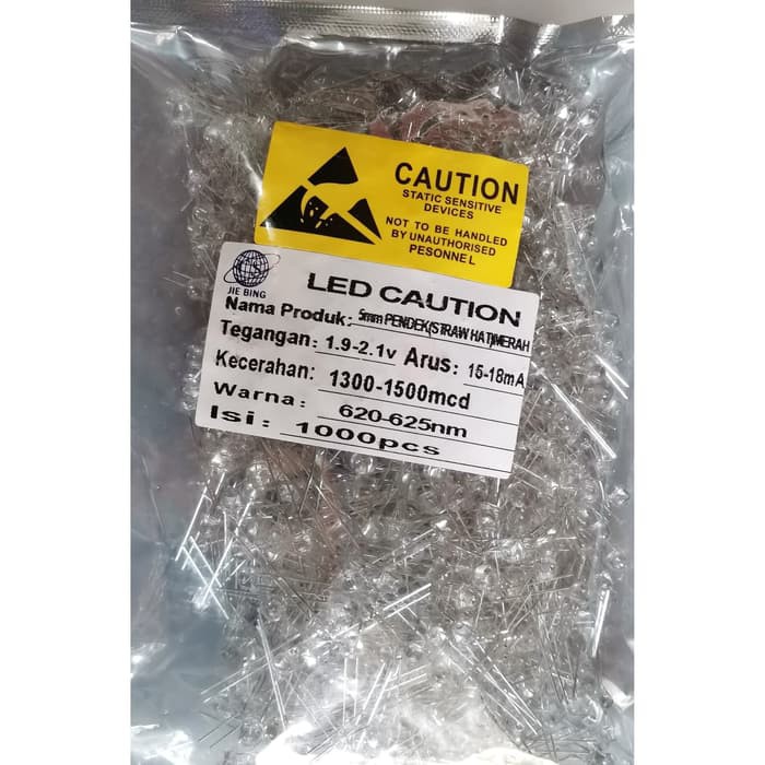 LED 5 mm Pendek (Strawhat) P-merah