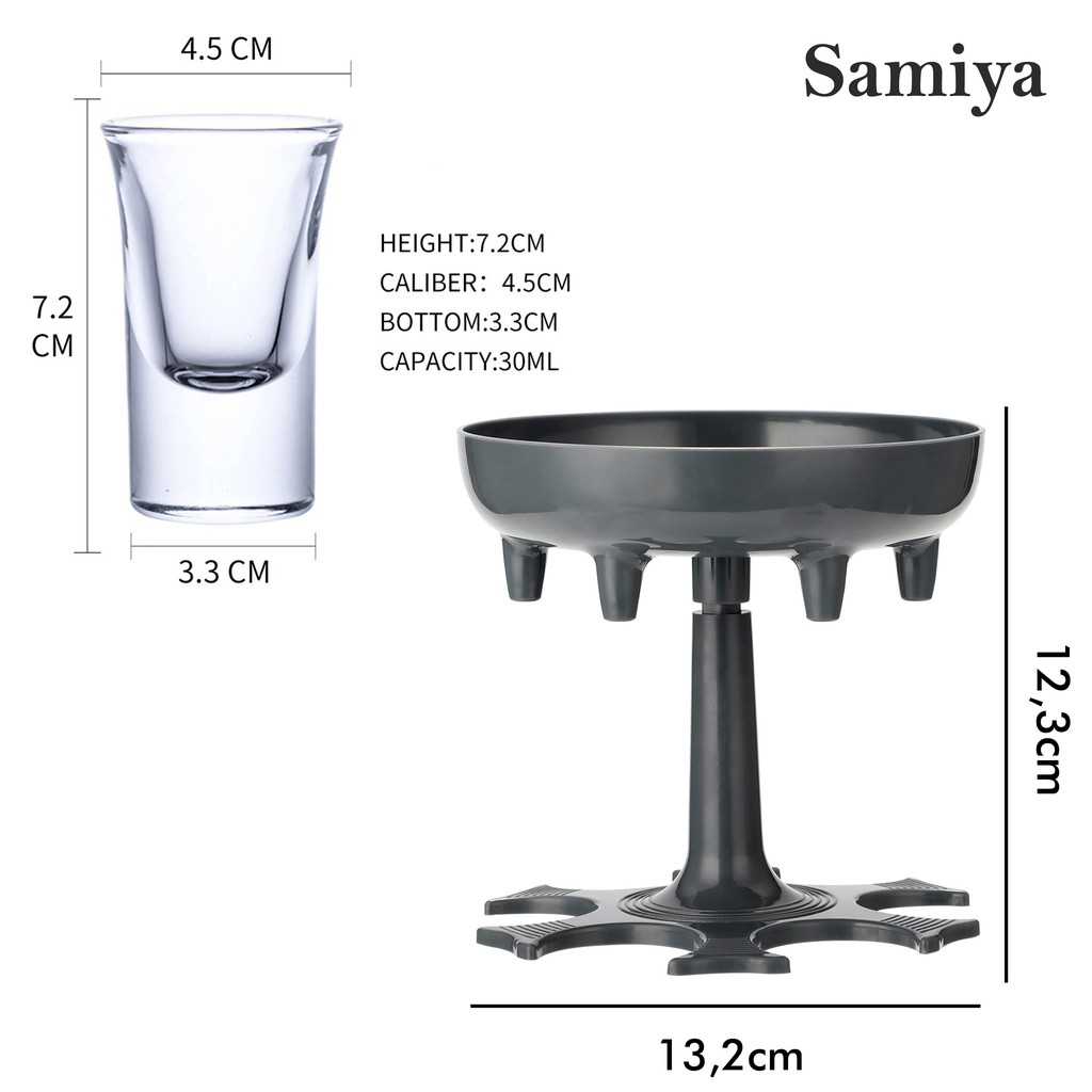 6 shot glass dispenser dan holder minuman pesta / dispenser party gifts drinking games shot glasses