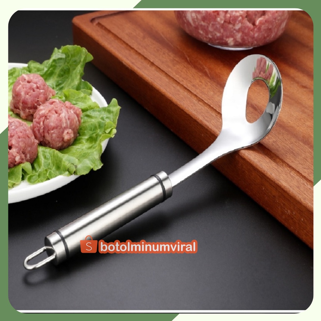 Alat sendok cetakan pembuat bakso stainless steel meatball maker mold PREMIUM