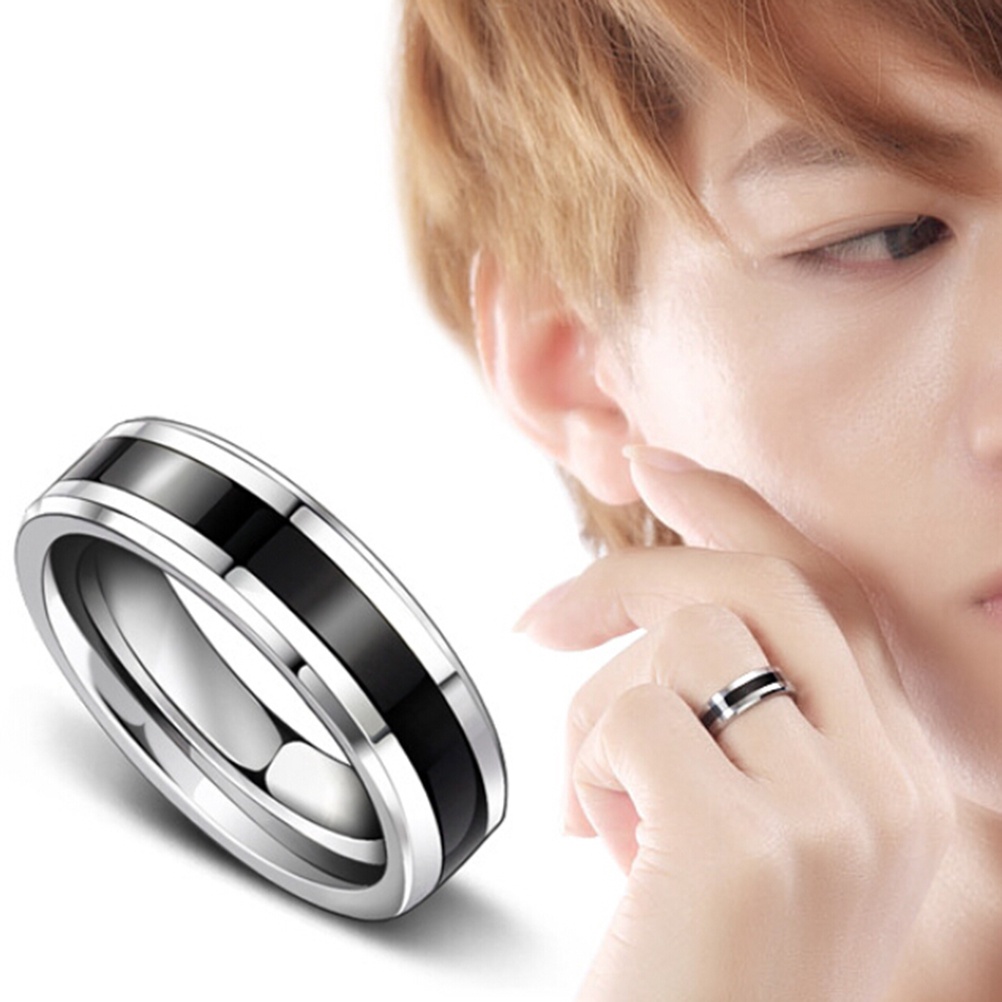 # Kaos T-Shirt Wanita Lengan Pendek Motif Print #Cincin Titanium Steel 16-22 Warna Hitam Untuk Pria / Wanita