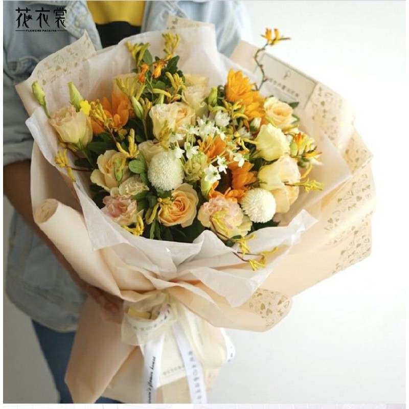 kertas buket bucket cellophane corner love korea wrapping papper  flower papper wraping waterproof