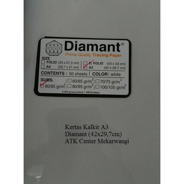

Kertas Kalkir A3 (29,7 x 42 cm ) 80/85 gr-m2 / Tracing Paper Uk A3/ Kertas Kalkir A3 Per 10 Lembar