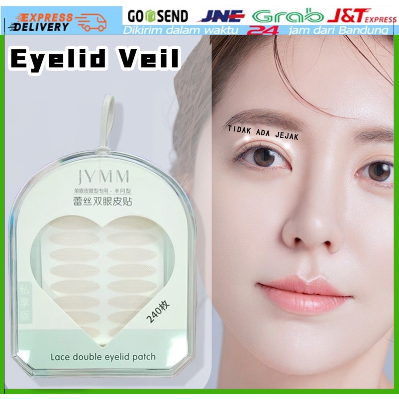 Eyelid Veil Hara x Nanath Nadia Scot Skot Mata Jaring Eyetape Lace Invisible Mesh Water Drop Lace Eyelid Tape Per Sheet Transparant Double Tape Scot Eyetape Lace Jaring Skot Kualitas Premium