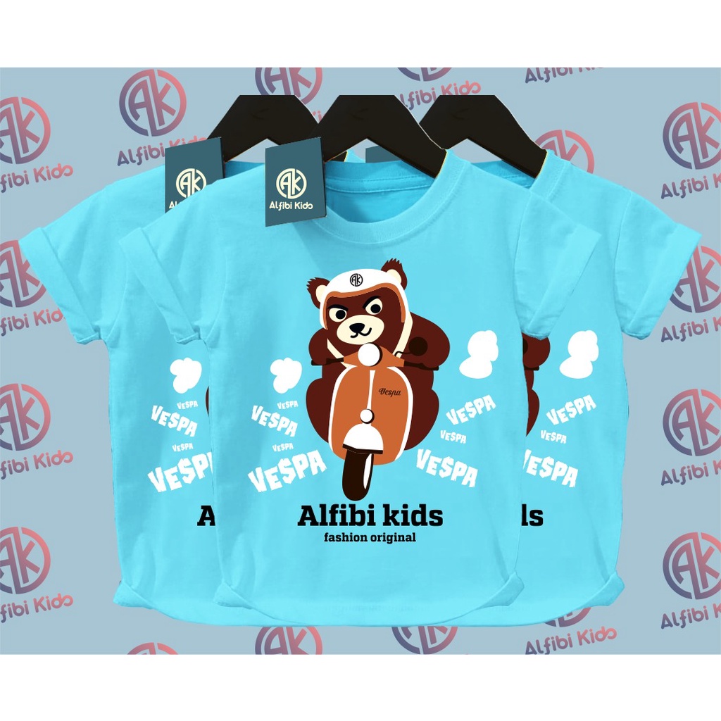 ALFIBI KIDS - Kaos Anak BEAR - Baju Anak Laki Laki - Baju Kaos Anak Murah