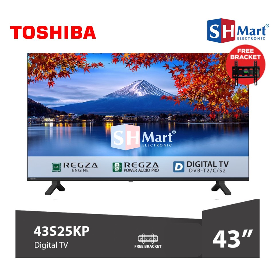 TV TOSHIBA 43 INCH DIGITAL DAN ANDROID TV 43S25KP 43V35KP FREE BRACKET GARANSI RESMI TOSHIBA (MEDAN)