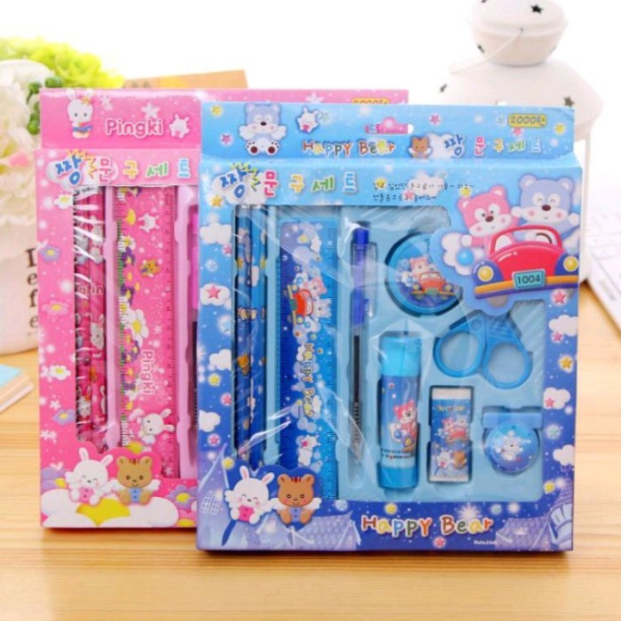 

Stationery set alat tulis sekolah 9 in 1 karakter