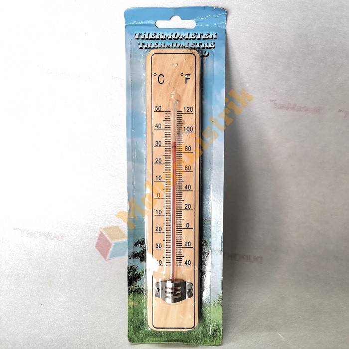 Thermometer Kayu Alat Ukur Suhu Ruangan Celcius dan Fahrenheit