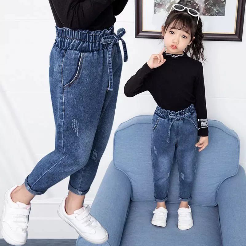 ADARA//Celana Jeans Boyfriend Denim Untuk Anak-Anak Usia 3-8Tahun