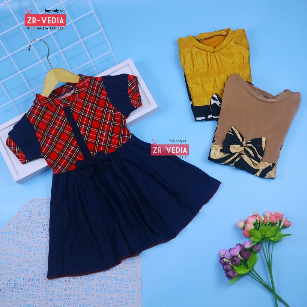 Dress Pita uk 1-2 Tahun / Dres Lengan Anak Perempuan Harian Baju Gaun Pesta Kids Adem Murah