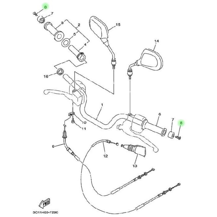 OTOMOTIF AKSESORIS MOTOR RJ1405 BAUT JALU STANG VIXION OLD ASLI